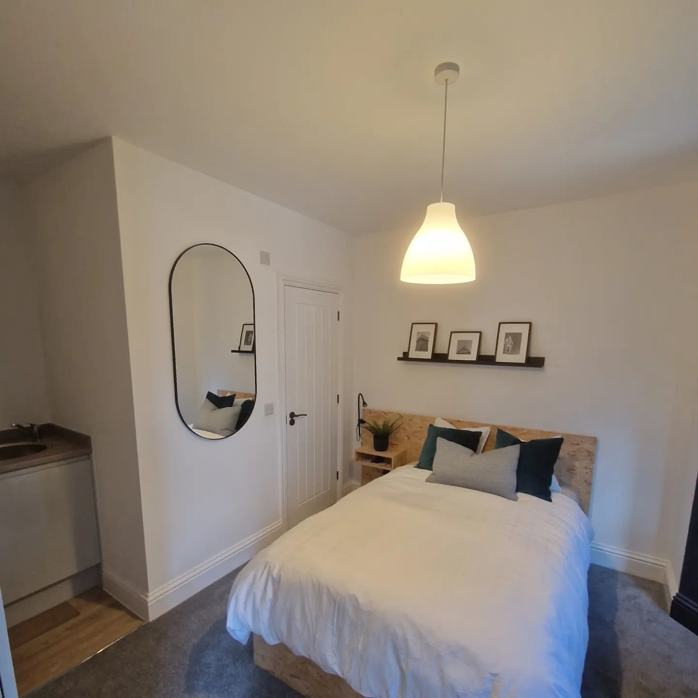 Finished studio room, staged